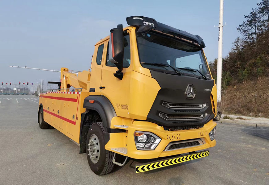 國六重汽豪瀚單橋拖吊連體清障車